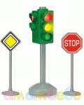 Дики светофар с пътни знаци